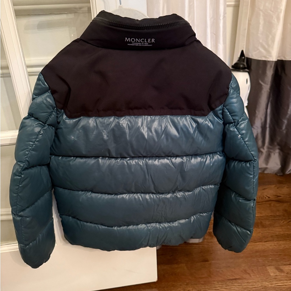 Moncler Kids Puffer Jacket - Black and Teal - Picture 2 of 4